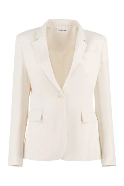 P.a.r.o.s.h Knitted Single-breasted Blazer In White