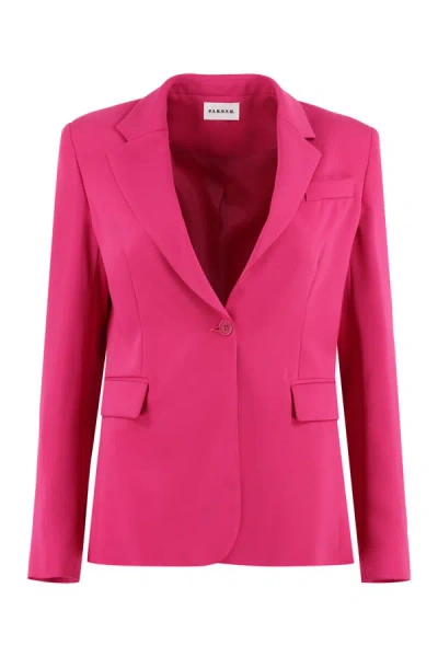 P.a.r.o.s.h Knitted Single-breasted Blazer In Fuchsia
