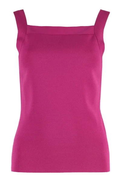 P.a.r.o.s.h Roma Square-neck Knitted Top In Pink