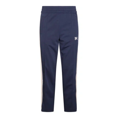 Palm Angels Elasticated Waistband Monogram Track Trousers In Blue