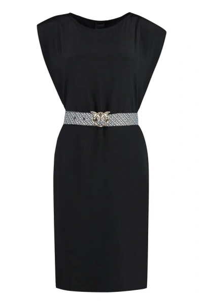 Pinko Belt Sheath Dress In Black