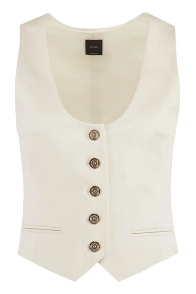 Pinko Genuino Single-breasted Vest In White