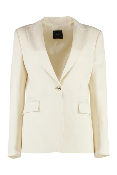 Pinko Single-breasted One Button Jacket In Ivory