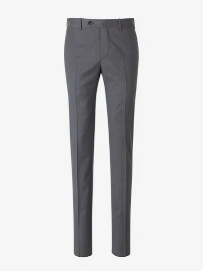 Pt01 Slim Wool Pants In Light Grey