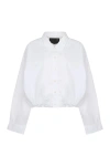 R13 Cropped Cotton Shirt In White