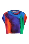 Rabanne Tie Dye Patterned Crew Neck T-shirt In Multicolor