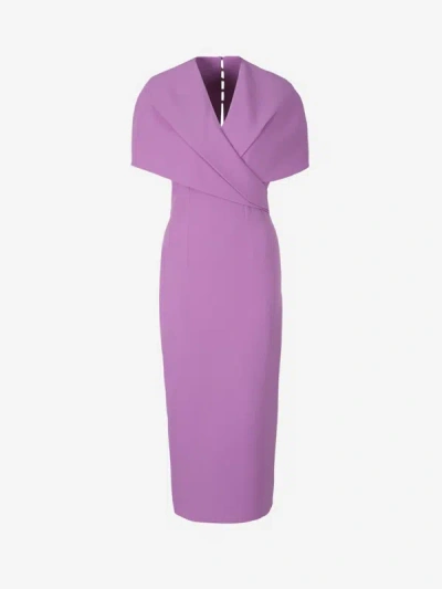 Safiyaa Ginkgo Cape Dress In Lilac