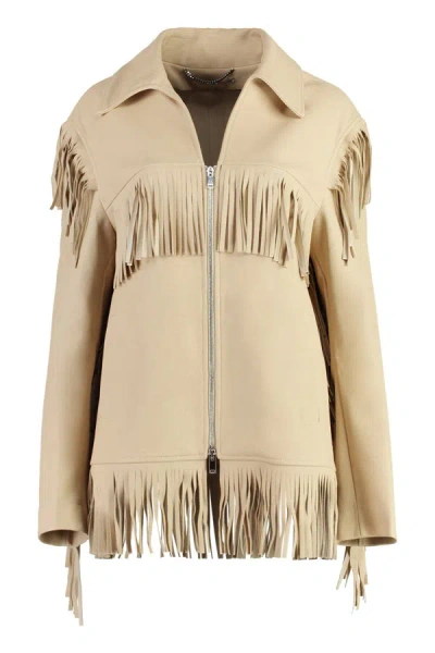 Stella Mccartney Faux Leather Jacket In Panna