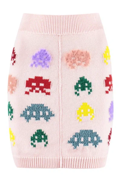 Stella Mccartney Game On Metallic Intarsia-knit Mini Skirt In Multi-colour