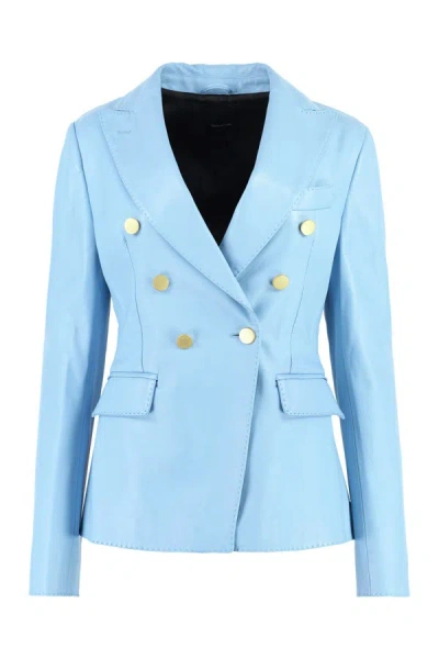 Tagliatore Lizzie Pe Lambskin Jacket In Blue