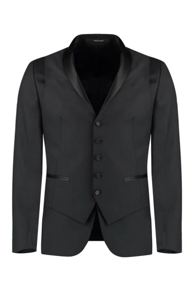 Tagliatore Three-piece Wool Suit In Black