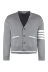 Thom Browne Cotton Cardigan In Grey