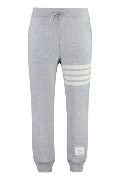 Thom Browne Knitted Track-pants In Grey