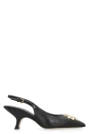 Tory Burch Eleanor Pointed Toe Slingback Pump In Black