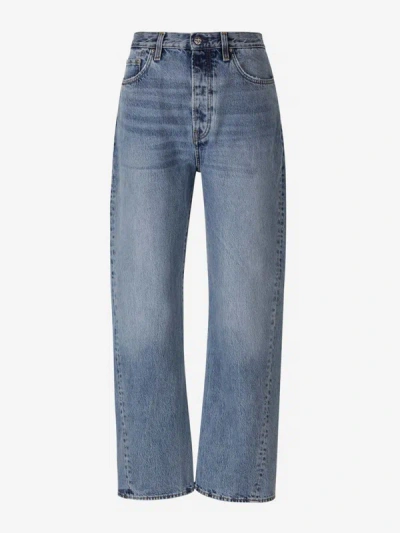 Totême Straight Cotton Jeans In Denim Blue
