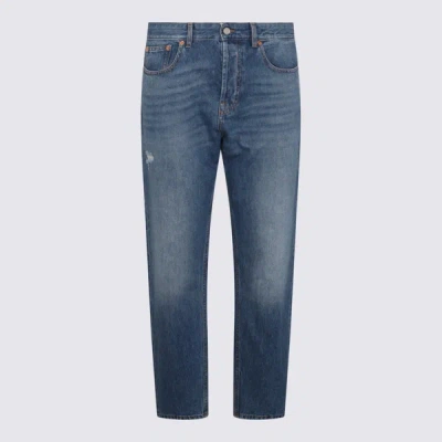 Valentino Blue Cotton Jeans In Light Blue
