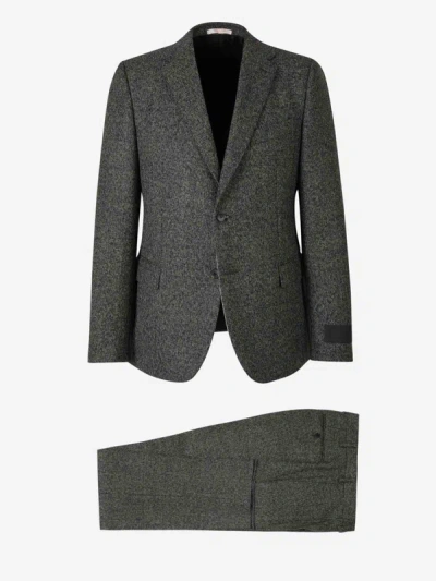 Valentino Wool Suit In Heather Gray