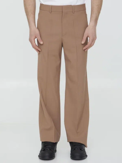 Valentino Wool Trousers In Light Camel