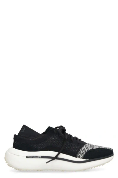 Y-3 Adidas Qisan Knit Fabric Low-top Sneakers In Black
