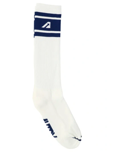Autry Logo-jacquard Socks In Neutrals