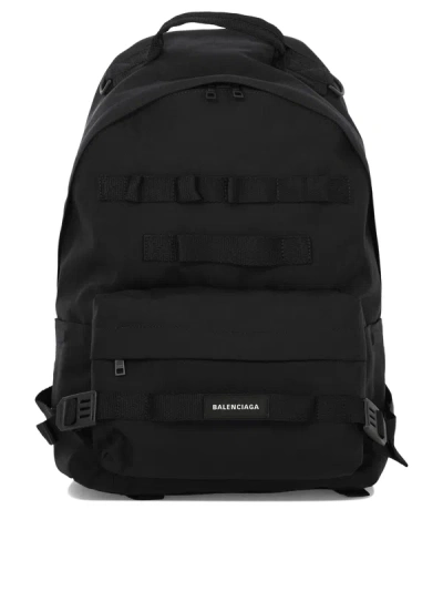 Balenciaga Explorer Logo Patched Backpack In Black