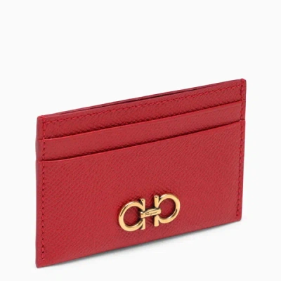 Ferragamo Gancini Red Credit Card Holder