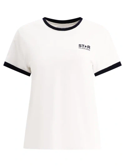 Golden Goose Star Slim Cotton T-shirt In Cream