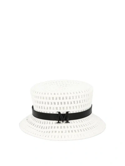 Max Mara Mesh Cloche Hat In White