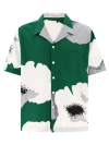 Valentino Flower Portrait-print Bowling Shirt In Green