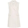 S Max Mara Double-breasted Linen Gilet In Neutrals