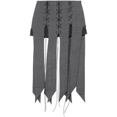 Avavav Strap-detail Skirt In Grey