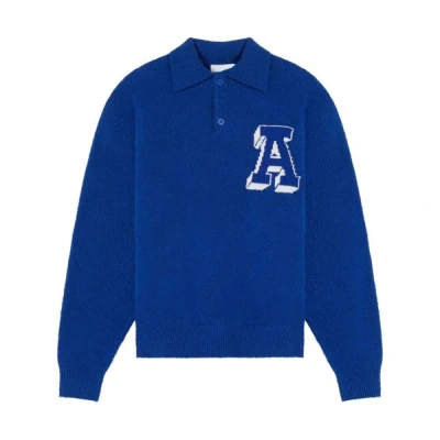 Axel Arigato Team Polo Jumper In Blue Beige