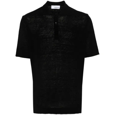 Costumein Knitted Polo Shirt In Black