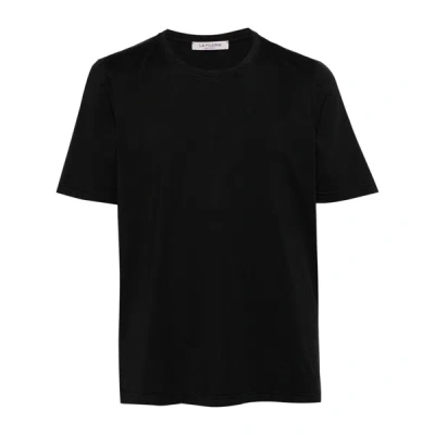 Fileria Round-neck Cotton T-shirt In Black