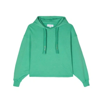 Maison Labiche Logo-embroidered Cropped Hoodie In Green