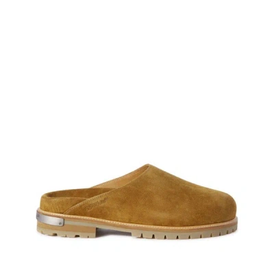 Off-white Metal Logo Suede Loafers In Brown