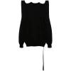 Rick Owens Drkshdw Structured-shoulders Cotton Sweatshirt In Black