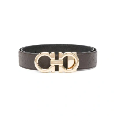 Ferragamo Belt With Logo Motif In Brown