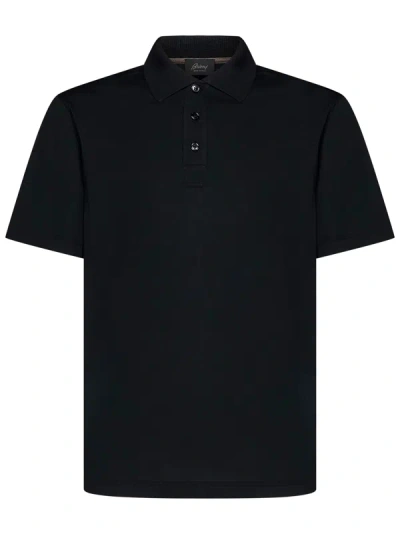 Brioni Short-sleeve Polo Shirt In Nero