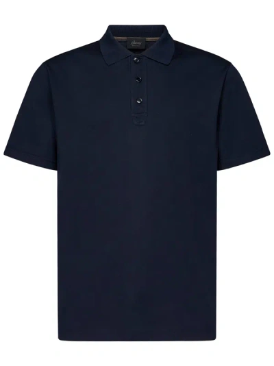 Brioni Piquet Polo Shirt In Blue