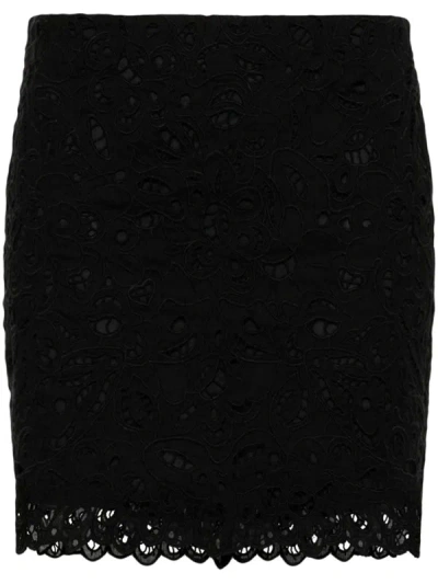 Isabel Marant Dina Lace Mini Skirt In Black  