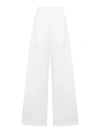 Sportmax White High-waist Wide Leg Trousers In Cotton Woman In White