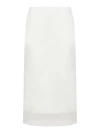 Sportmax Aceti Double Layer Midi Skirt In White