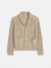 Alex Mill Ribbed Blazer Cardigan In Linen Cotton Flax In Transparent