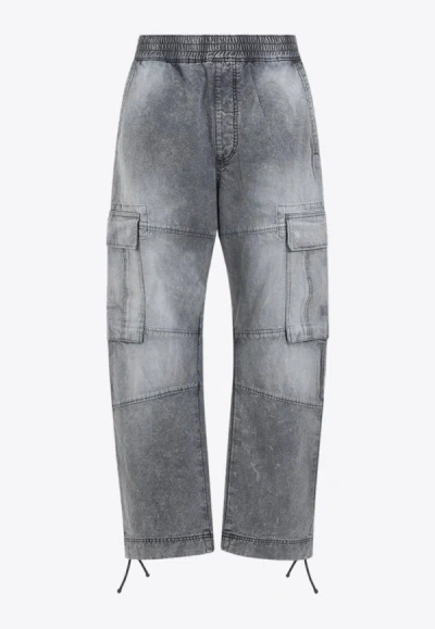 Givenchy Arched Cargo Jeans In Gray