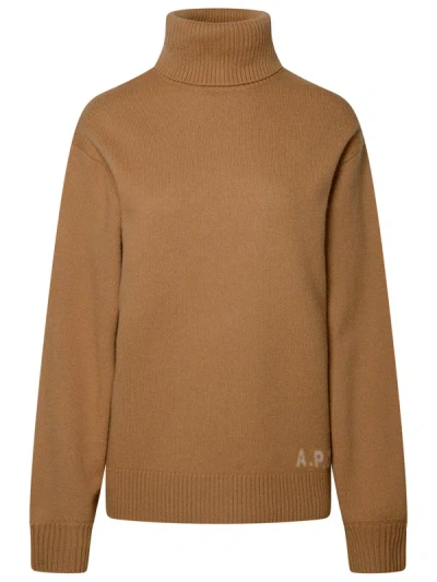 Apc Beige Virgin Wool Sweater In Brown