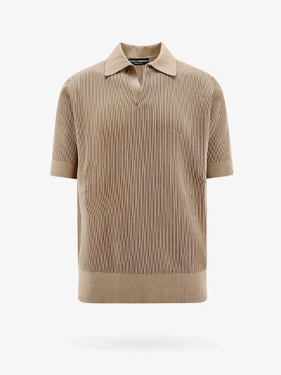 Dolce & Gabbana Man Polo Shirt Man Beige Polo Shirts