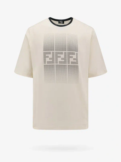 Fendi Man T-shirt Man White T-shirts In Neutrals