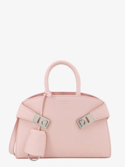 Ferragamo Woman Mini Hug Bag Woman Pink Handbags In Nylund Pink