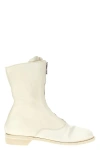 Guidi Women 310 Front Zip Military Boot In White